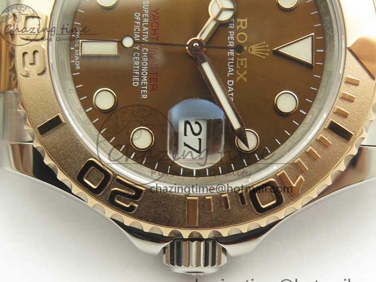 SS A2836 Dial Brown VRF Bracelet Best on SS RG 1:1 Yacht-Master 116621 Edition 0126